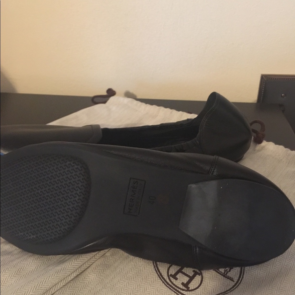 New Hermes Black Leather Moccasins - Picture 4 of 4